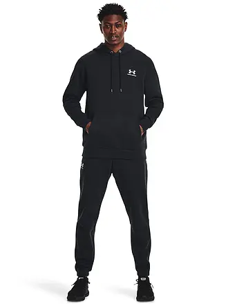 UNDER ARMOUR | Felpa con cappuccio da uomo UA Essential Fleece | schwarz